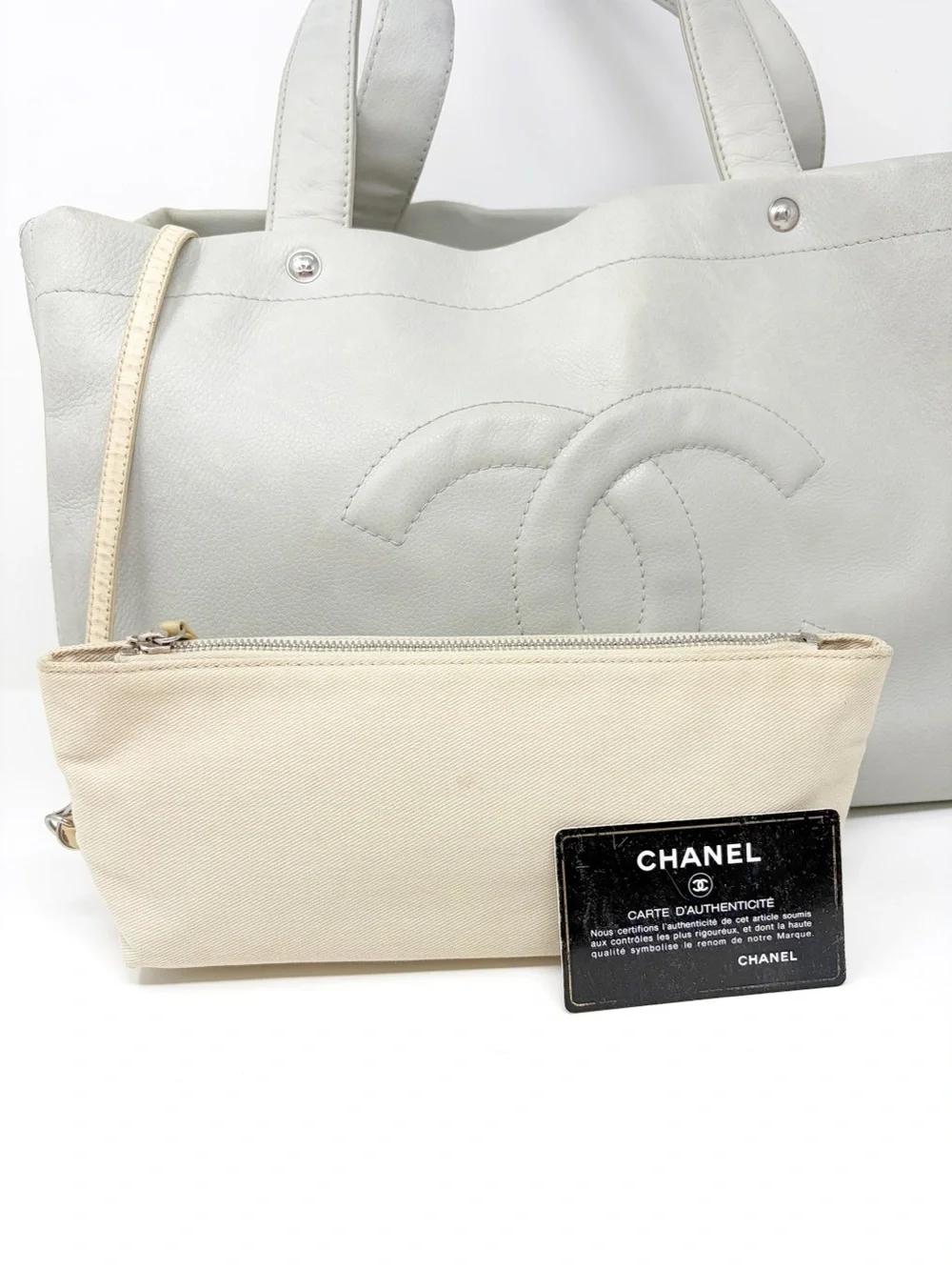 Chanel Caviar Leather Tote in Grey